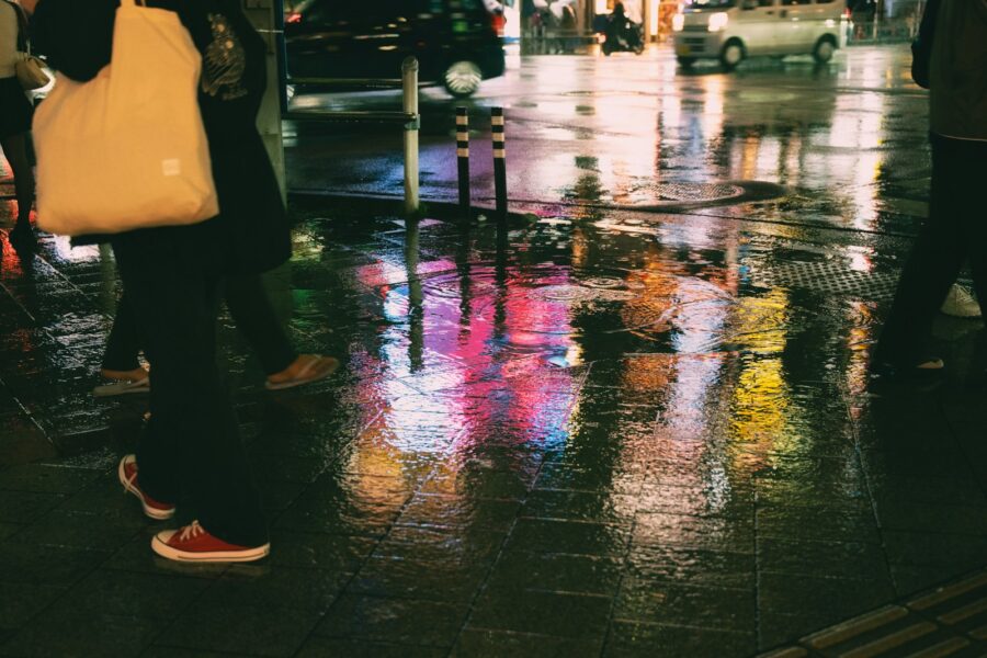 Dark city street