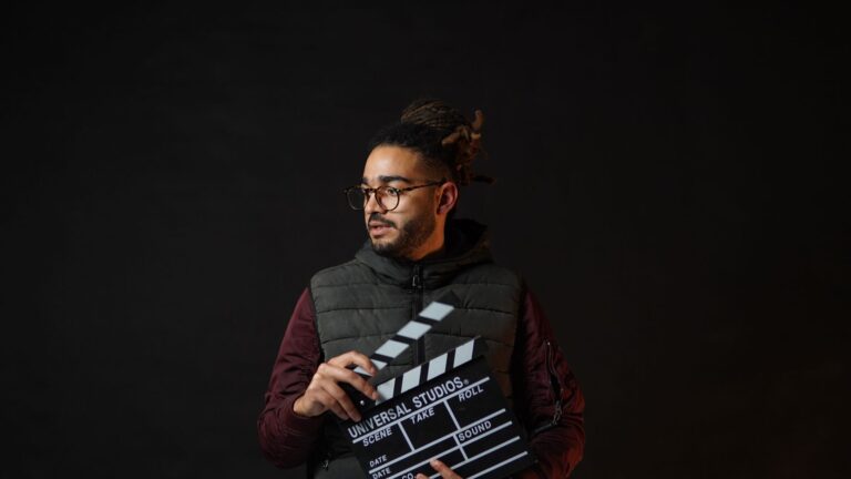 Film clapperboard dark