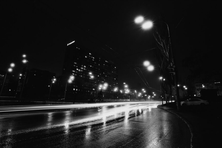 Black white city