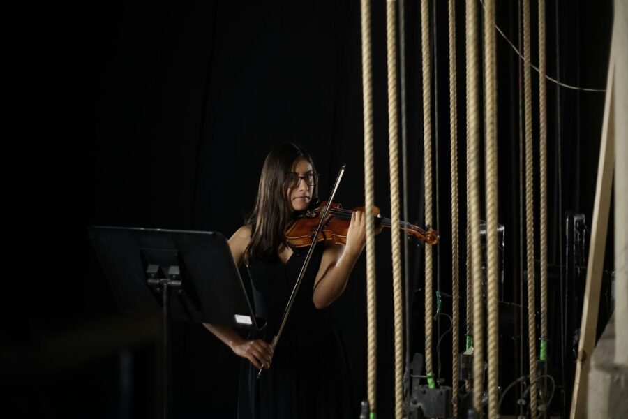 Orchestra recording session