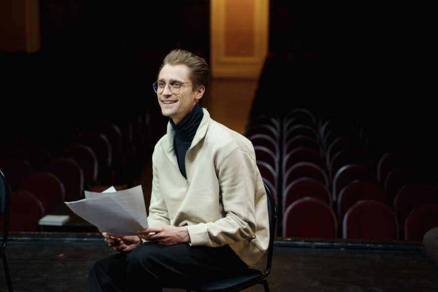 Actor alone backstage