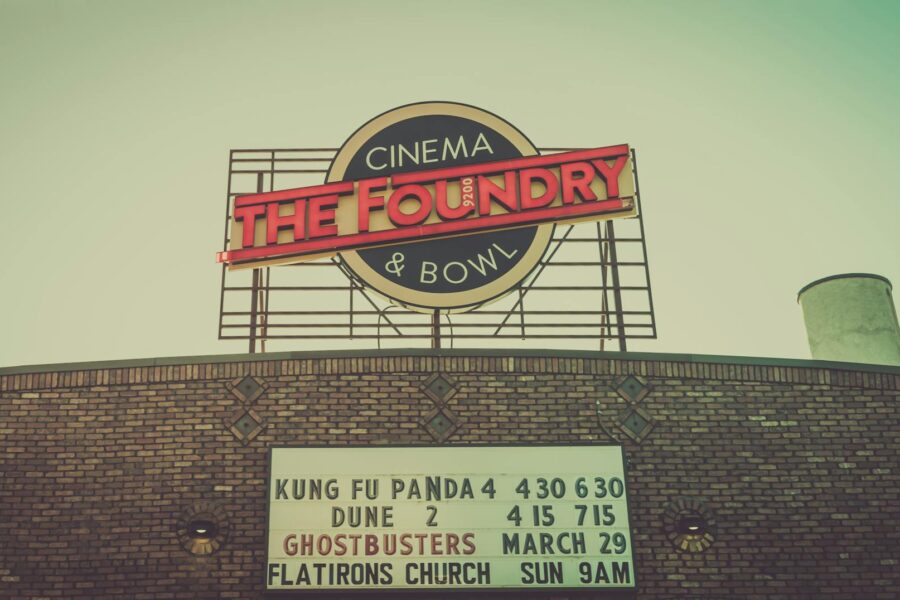 Midnight cinema exterior