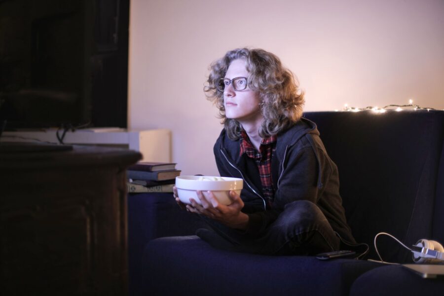 Person watching horror