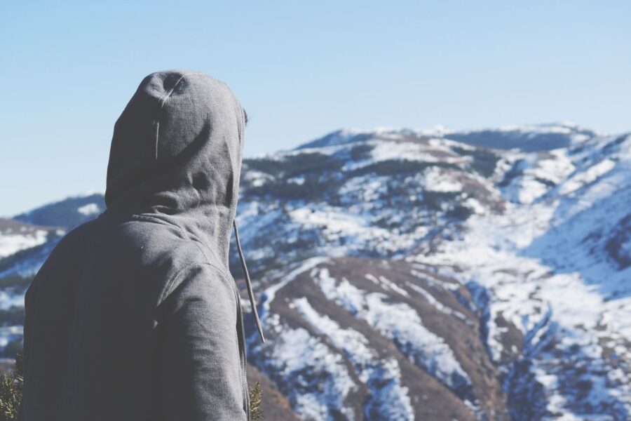 Person alone wilderness