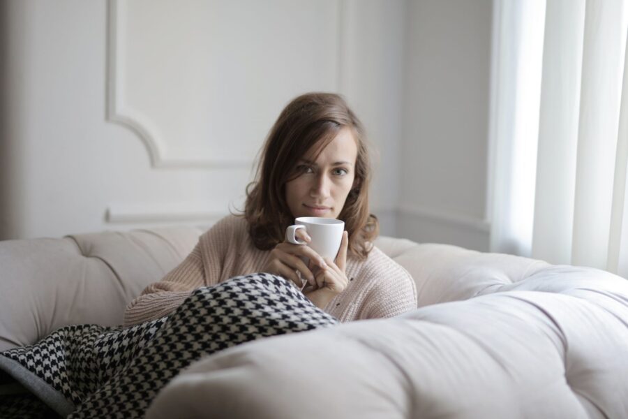 Person sofa watching