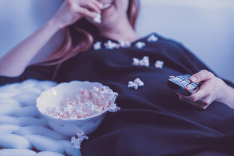 Person watching movie