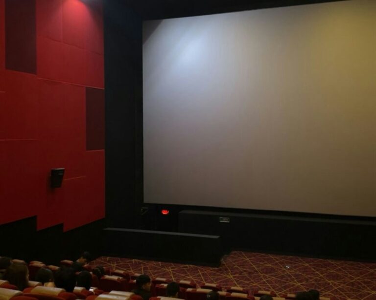 People watching movie
