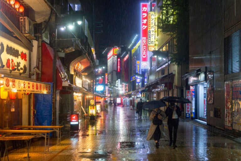 Rainy city street