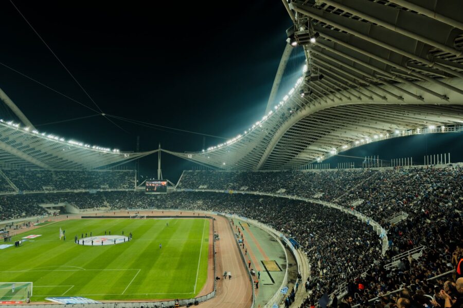 Stadium lights night