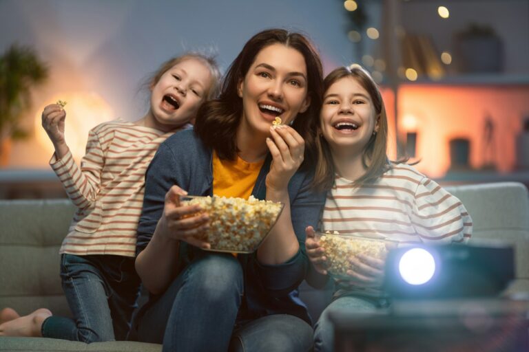 Family choosing movie