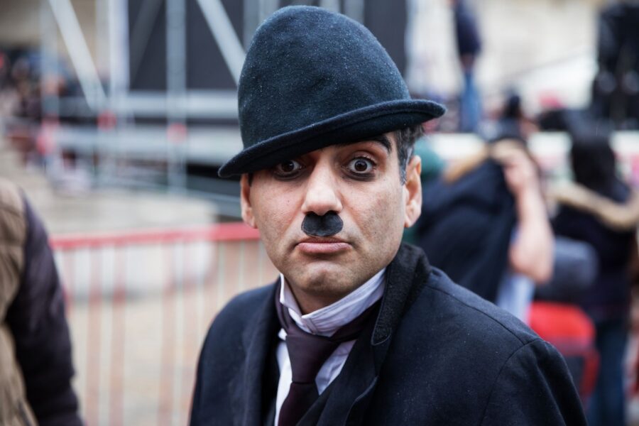 Silent film comedian
