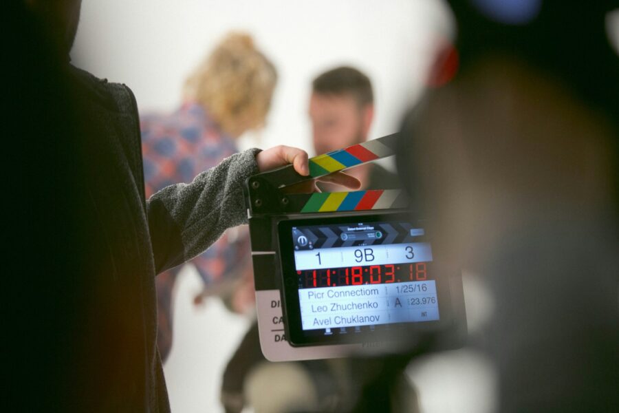 Teen actor clapperboard