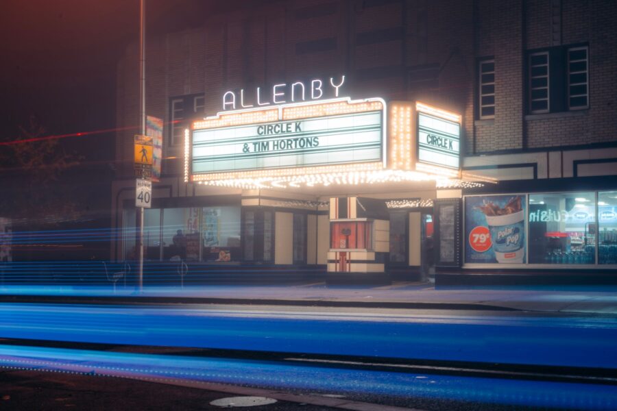 Vintage cinema marquee