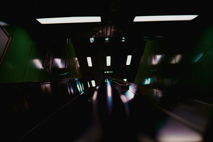 Futuristic spaceship interior