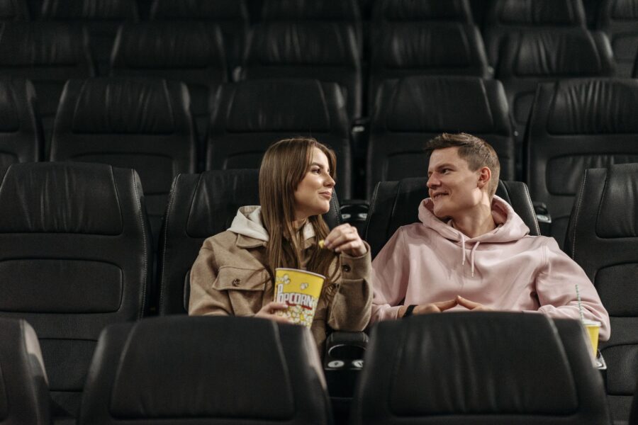 Couple sitting cinema