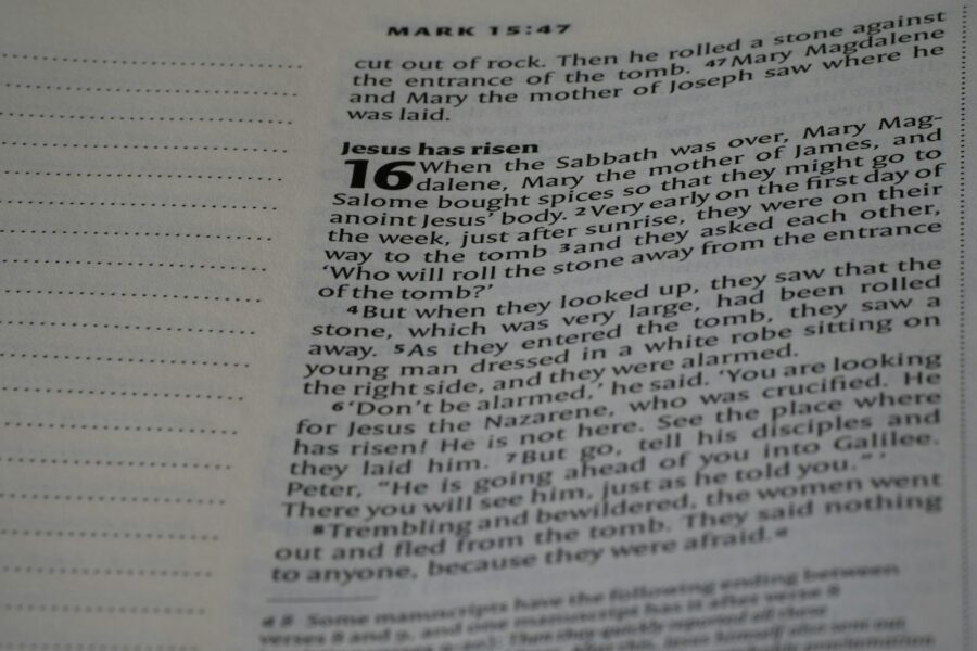 a close up of an open book with text