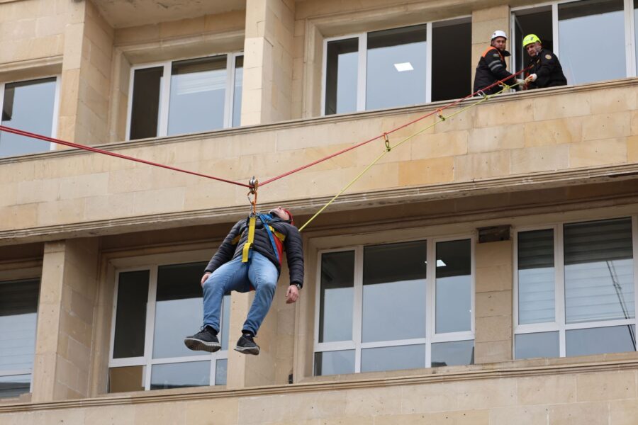 Stunt double jumping